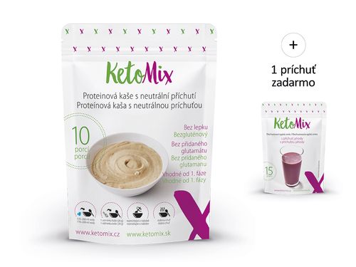 KetoMix Proteínová kaša 280 g (10 porcií) - s neutrálnou príchuťou Príchuť: vanilka