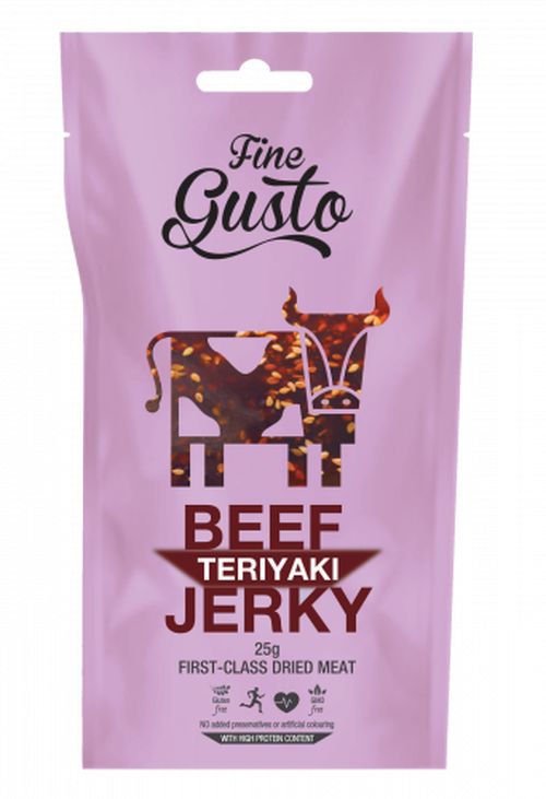 Fine Gusto Nature Fine Gusto sušené hovädzie mäso – 4 príchute Váha: 25 g, Příchuť: Teriyaki