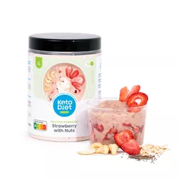 Proteínová kaša – jahodová s orechmi a brezovým cukrom (300 g)