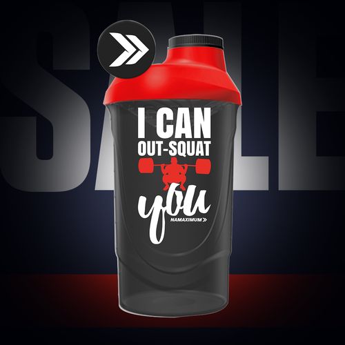 Shaker NaMaximum 600ml - I Can Out-Squat You Čierna 600ml