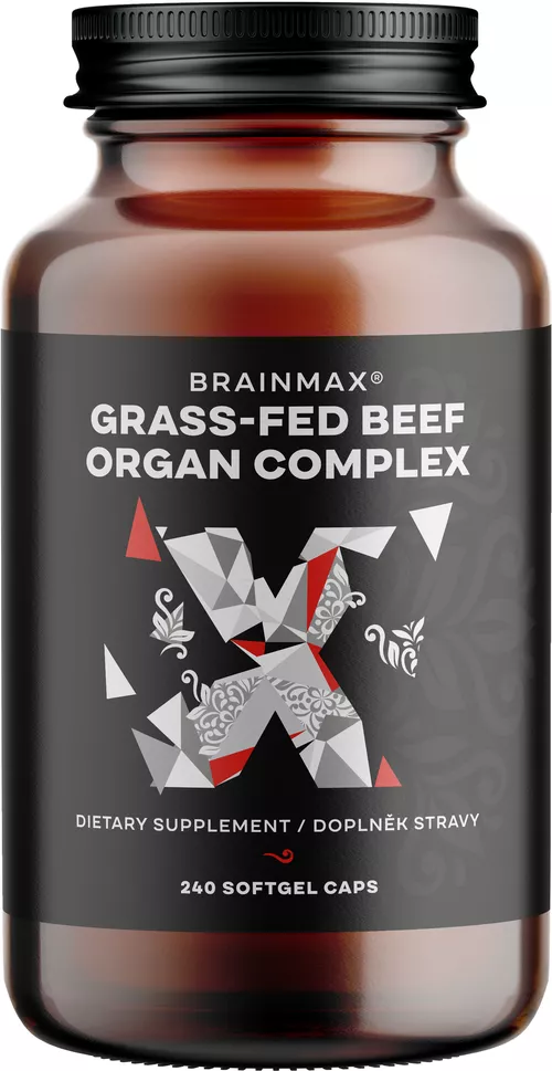 BrainMax Grass-Fed Beef Organ complex, hovädzie orgány, 240 kapsúl