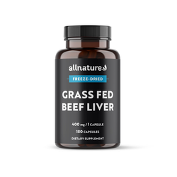 Allnature Grass Fed Beef Liver 180 cps